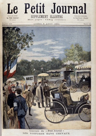 馬のいない車、パンハルド・レバソールの1号車 - 表紙8月6日付「Le Petite Journal」紙 作： Unknown artist