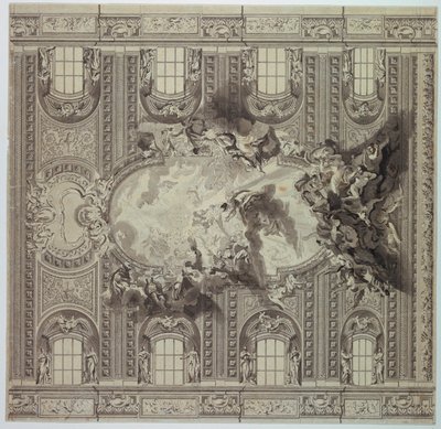 ジェズ教会の天井、ローマ、イタリア 作： Unknown artist
