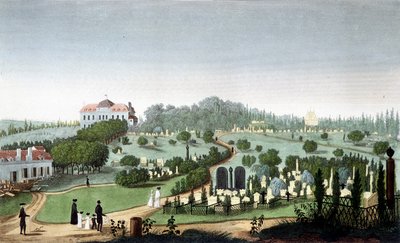 ペール・ラシェーズの墓地（1820年頃） - Courvoisierの "Vues de Paris "より 作： Unknown artist