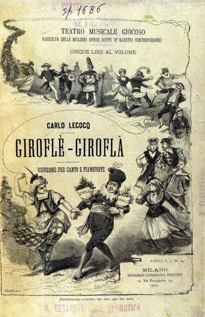 シャルル・ルコック「Giroflè - Girofla」。楽譜の表紙。 作： Unknown artist