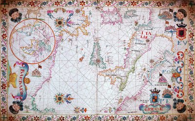 イタリアと北アフリカ沿岸を示す地中海の海図 作： Unknown artist