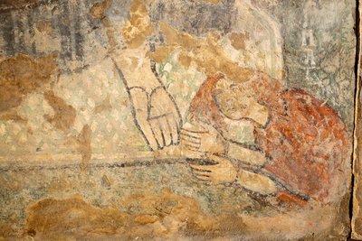 マグダラの女を足元に置いて祝福するキリスト、詳細 作： Unknown artist