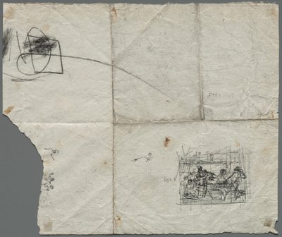 ラファエロと他のアーティストの後の構成スケッチ (裏面) 作： Unknown artist