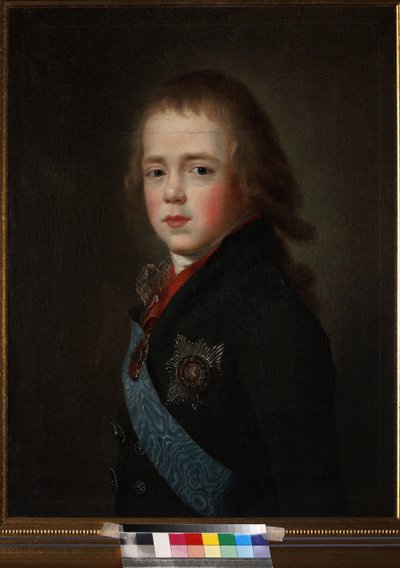 ロシア大公コンスタンティン・パヴロヴィッチ（1779-1831）の子供時代の肖像（匿名）。油彩・キャンバス 作： Unknown artist