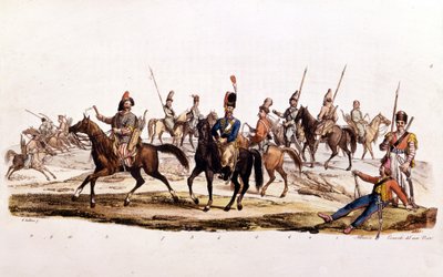 コサック1st 2nd Cossacks 3rd Cossack of Don 4¡ Official Cossacks of Don 5¡ Cossack Chernomowskij 6¡ Cossack of Ural 7¡ Regular Cossack 8¡ Bashkir 9¡ and 10¡ Kalmouk 作： Unknown artist