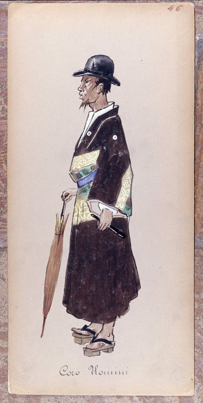 1904年ジャコモ・プッチーニ作オペラ「蝶々夫人」の合唱団の登場人物の衣装。 作： Unknown artist