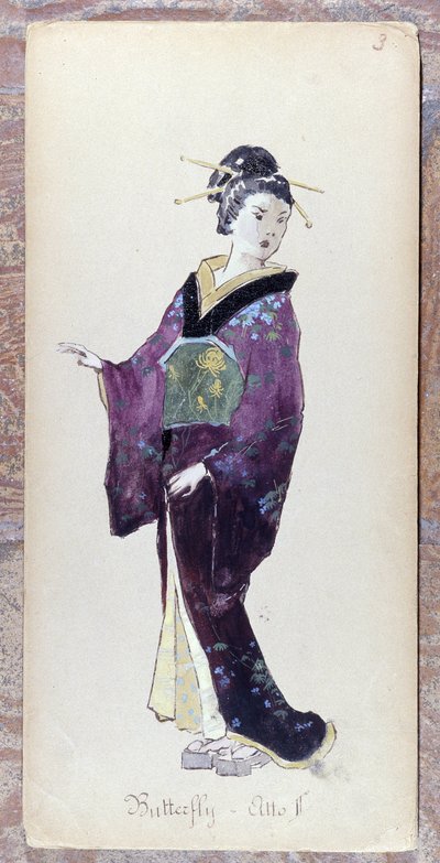 1904年、ジャコモ・プッチーニ作「蝶々夫人」第2幕の衣装。ミラノ・スカラ座美術館蔵。 作： Unknown artist