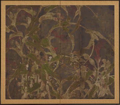 鶏頭、トウモロコシ、朝顔 作： Unknown artist