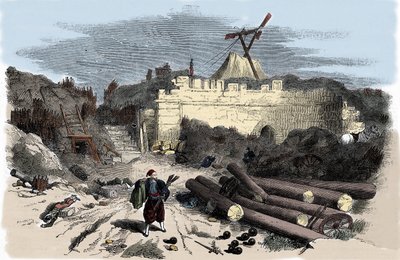 クリミー・ウォー（1853-1856）。クロード・シャッペのマラコフへの電報 - エングレーヴィング 作： Unknown artist