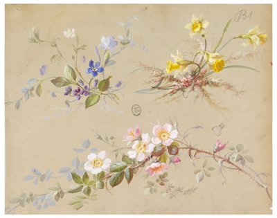 壁紙とテキスタイルのデザイン: 花 作： Unknown artist