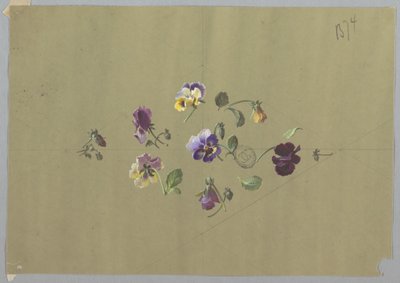 壁紙とテキスタイルのデザイン: 花 作： Unknown artist