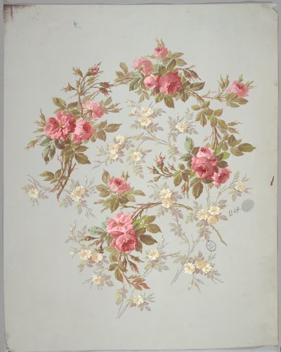壁紙とテキスタイルのデザイン: 花 作： Unknown artist