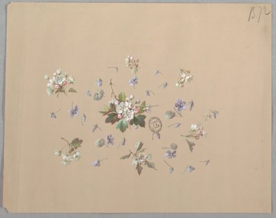 壁紙とテキスタイルのデザイン: 花 作： Unknown artist