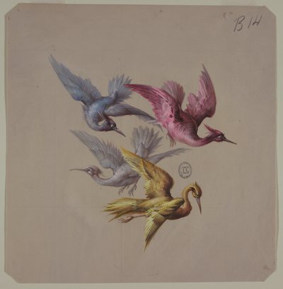 壁紙とテキスタイルのデザイン: 鳥 作： Unknown artist