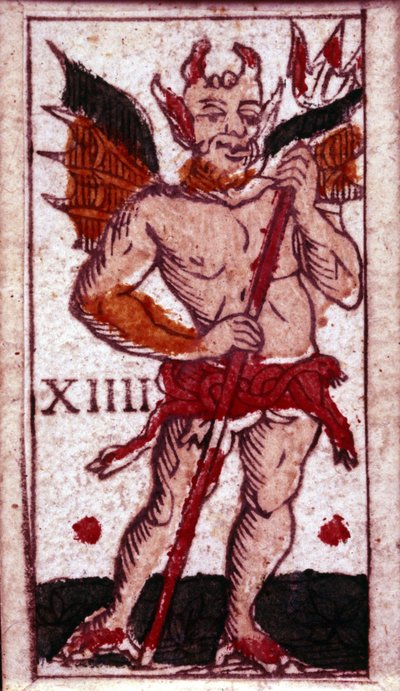 トランプに描かれた悪魔18世紀の作品。 作： Unknown artist