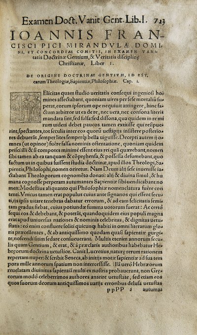 Examination vanitatis doctrinae gentium et veritatis christianae disciplinae by Pico della Mirandola (印刷物) 作： Unknown artist