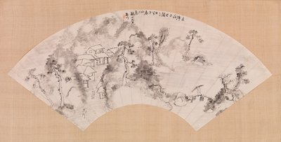 ファン - 馬と橋のある風景 作： Unknown artist