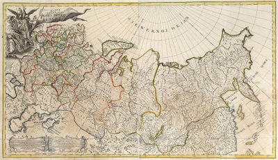 ロシア帝国の最初の一般地図 - 匿名のマスター - 1745 - 銅版画、水彩 - 科学アカデミー、サンクトペテルブルク 作： Unknown artist