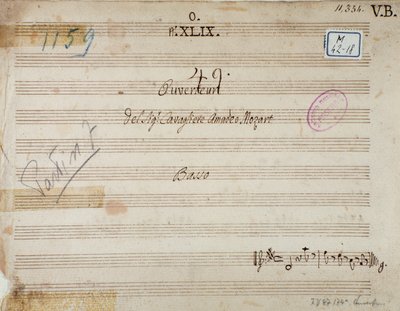 モーツァルトのオペラ「ポントの王ミトリデート」の最初のページ（1770年 作： Unknown artist