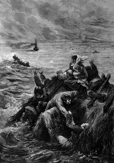 1871年のデンマークの洪水。 作： Unknown artist
