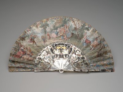 牧歌的なシーンの扇子、c.1740s-50s 作： Unknown artist