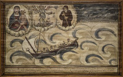元ヴォト（ex voto）の船員は、ナポリ近郊のトッレ・デル・グレコのカルミネ教会から来る海の危険に生き残った船員の献身と感謝の誓いとして、人気のあるオファーをする 作： Unknown artist