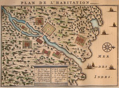 フランソワ・ルグアトのロドリゲス島への移住地図 - Le plan de l