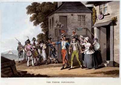 1814年頃のフランス人徴兵-エドワード・オルネ著「ワーテルローに至るまで、英国とその同盟国の腕に届いた歴史的、軍事的、海軍的逸話と事件」所収 作： Unknown artist