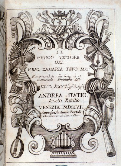 Zaccaria Tevoの「Il musico testore」の表紙。 作： Unknown artist