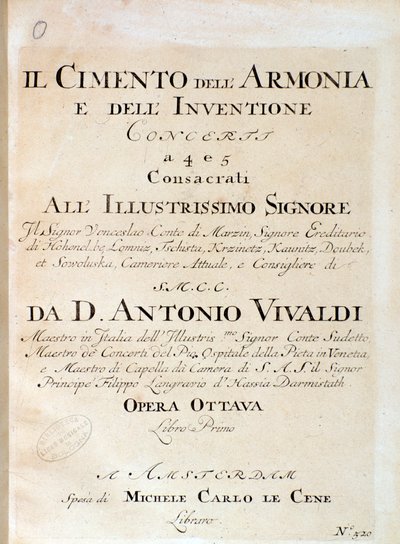 イタリアの作曲家Antonio Vivaldiの「Il cimento dell