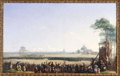 1852年5月10日、シャン・ド・マールでの祝典、ワシの配布と国旗の祝福 作： Unknown artist