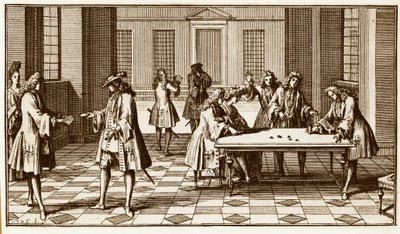 18世紀のゲームルーム - 1708年、ピエール・レモン・ド・モンモルトの「Essay d