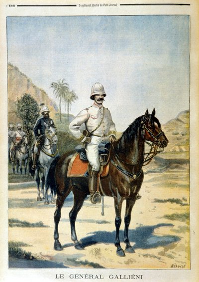 マダガスカルのガリエニ将軍-1899年11月6日付「ル・プティジャーナル」にて。 作： Unknown artist