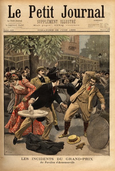 ロンシャン・グランプリ・レースでの一般的な戦いは、内務・宗教大臣のシャルル・デュピュイ（1851-1923）の宣言によるもので、彼は現在の市民に、共和国への脅威 ( 作： Unknown artist