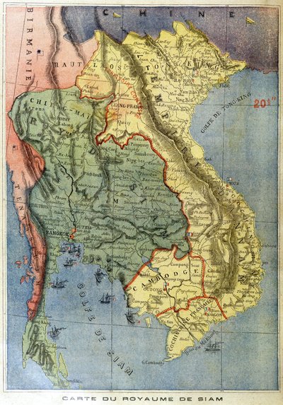 シャム王国の地形図 - "Le petit journal "にて 作： Unknown artist