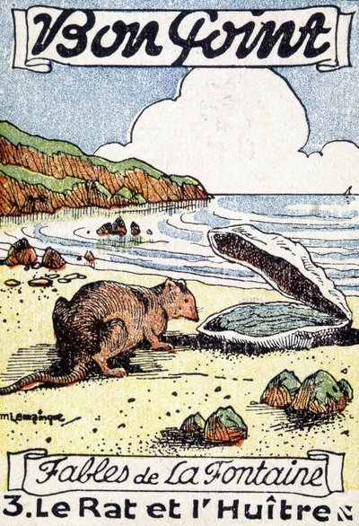 ジャン・ド・ラ・フォンテーヌの寓話「The rat and the oyster（ネズミと牡蠣）」にも通じるところがあります。 作： Unknown artist