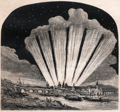1744年の大彗星（C/1743 X1） - Grande comete a six tails de 1744 - Comete de Cheseaux or Comete Klinkenberg-Cheseaux - 1867年頃の刻印 作： Unknown artist