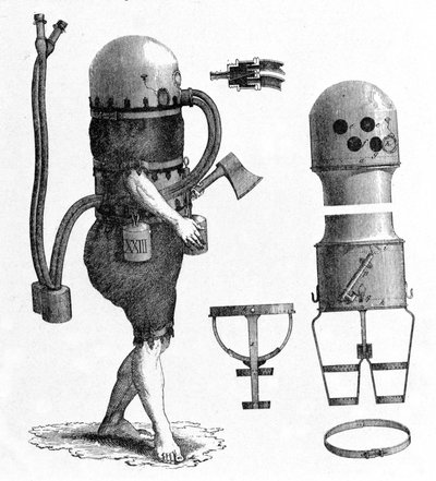彼は1797年にオーデル川の水中に潜るためにこれを使った。 作： Unknown artist