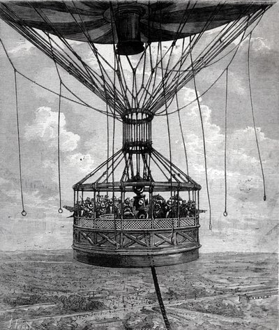 1878年にヘンリー・ギファードが捕獲した気球。 作： Unknown artist