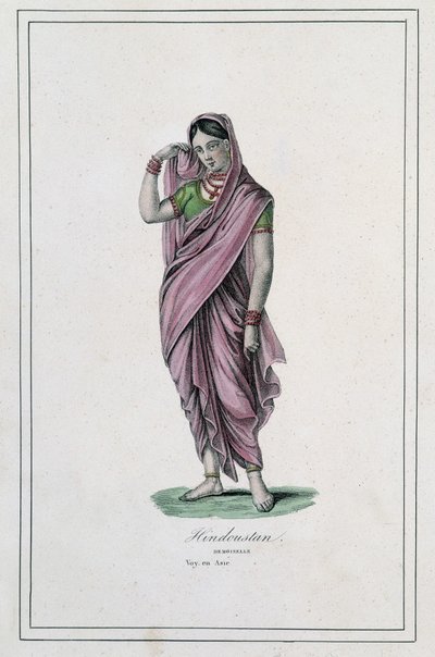 Hindustan: damsel - "Album des voyages "にて。 作： Unknown artist