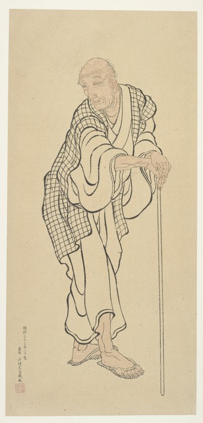 老人としての北斎 作： Unknown artist