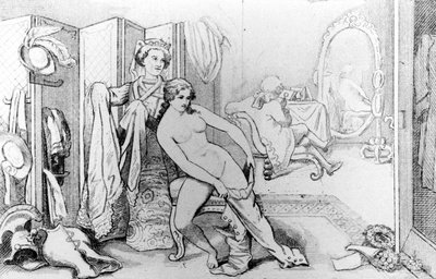 カサノバと裸の女性を描いたイラスト-カサノバの「私の人生の歴史」の中で。ブリュッセル 1872年 作： Unknown artist