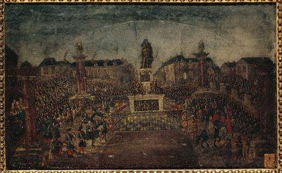 ルイ14世像の落成式、ヴィクトワール広場、現在の1、2区、3月28日 作： Unknown artist