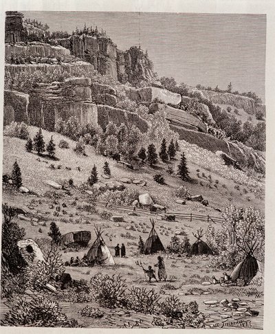 アメリカ、カイバブの森のインディアンの野営地 - "Tour du Monde "にて 作： Unknown artist