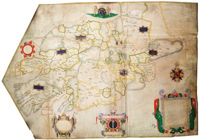 アイルランド、シャノン河畔、1585年頃（ヴェラム、リネン） 作： Unknown artist