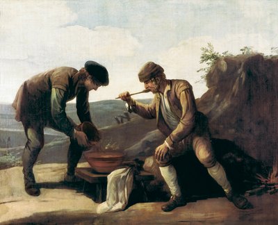 ラ・ソパ・ボバ（朝食）」18世紀の匿名の絵画。マドリッドラザロ・ガルディアーノ財団 作： Unknown artist