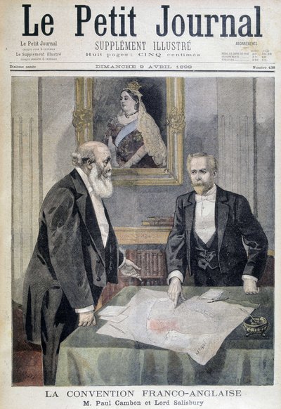 仏英合同会議：ポール・カンボン氏とソールズベリー卿 - 1899年9月4日付「Le PetitJournal」にて 作： Unknown artist