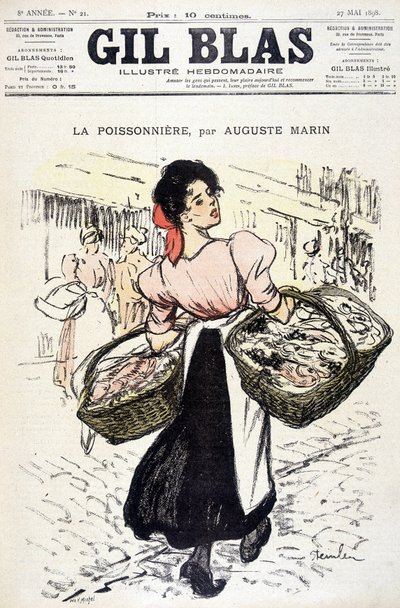 オーギュスト・マリンの「La fishonnière」。1898年5月27日、「Gil Blas」にて。 作： Unknown artist