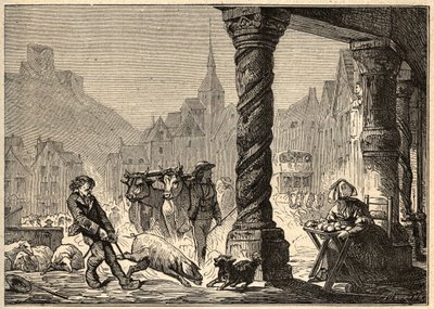 ブルターニュ地方のドルの行進の日の大通り - 「PATRIE」のエングレーヴィング - ルシアン・ユアールによる6巻のフランスの解説 - 19世紀末 作： Unknown artist