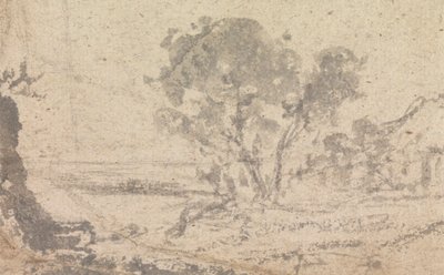 Esboço de paisagem com uma árvore 作： Unknown artist